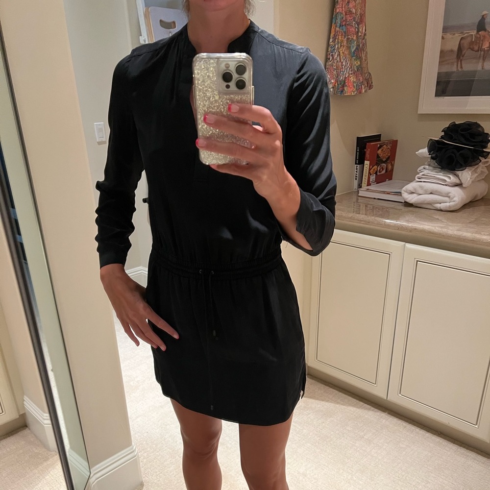 Vince black satin dress.